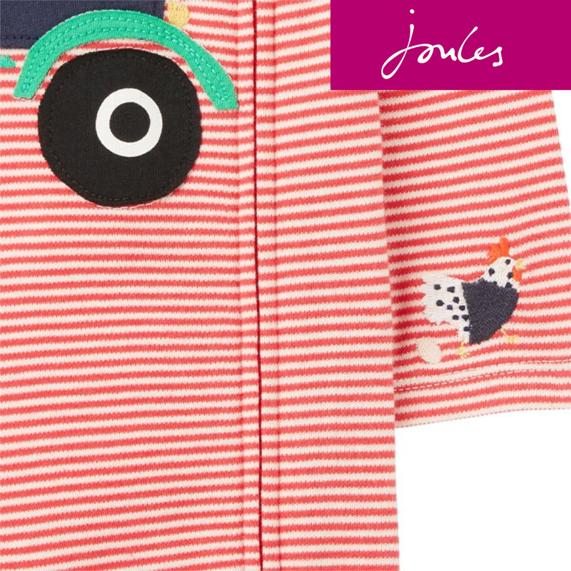 Joules Zippy Babygrow - Red Tractor -3